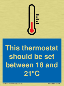 This thermostat should be set between 18 and 21°C